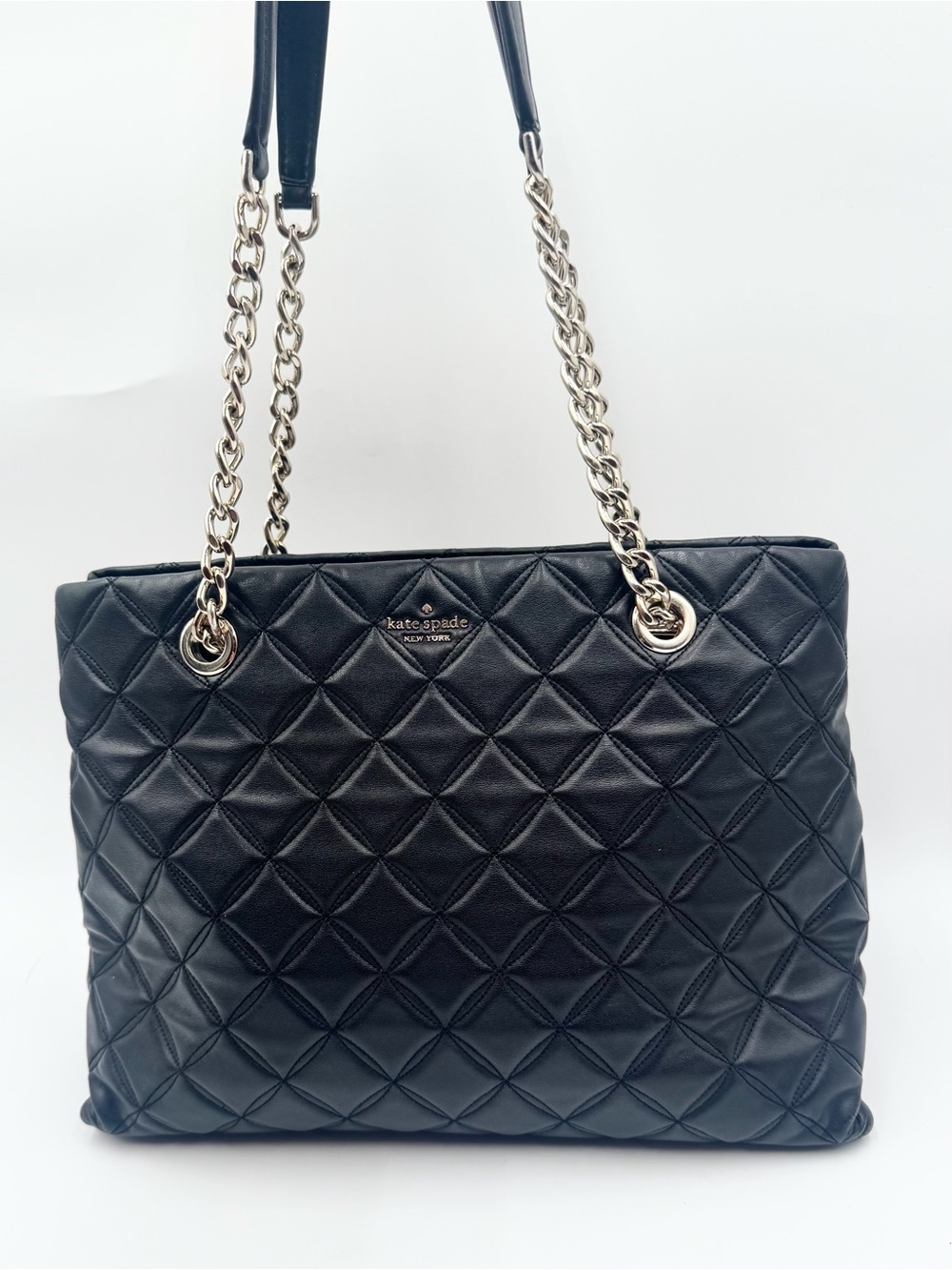 kate spade Black Quilted Leather Chain-Handle Tote
